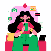 一个孩子使用智能手机的插图