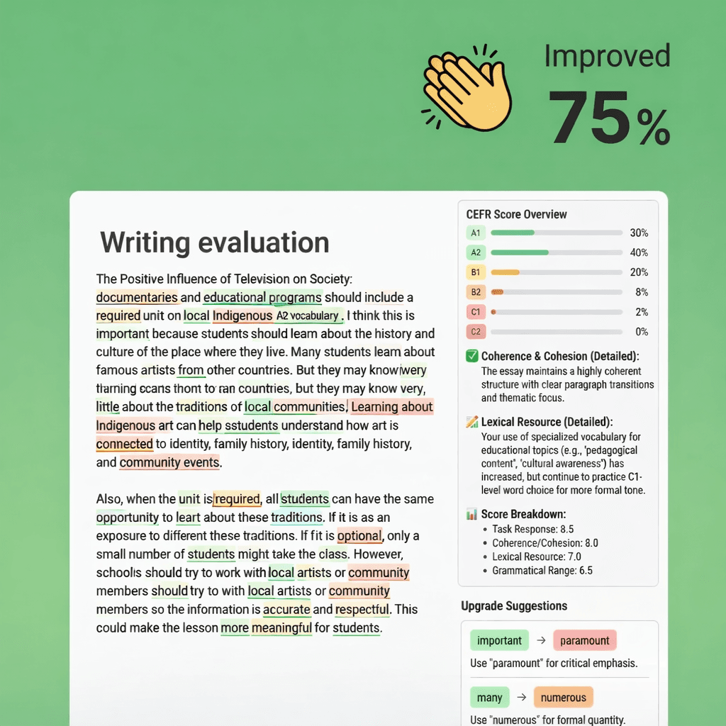 口语写作私教级反馈