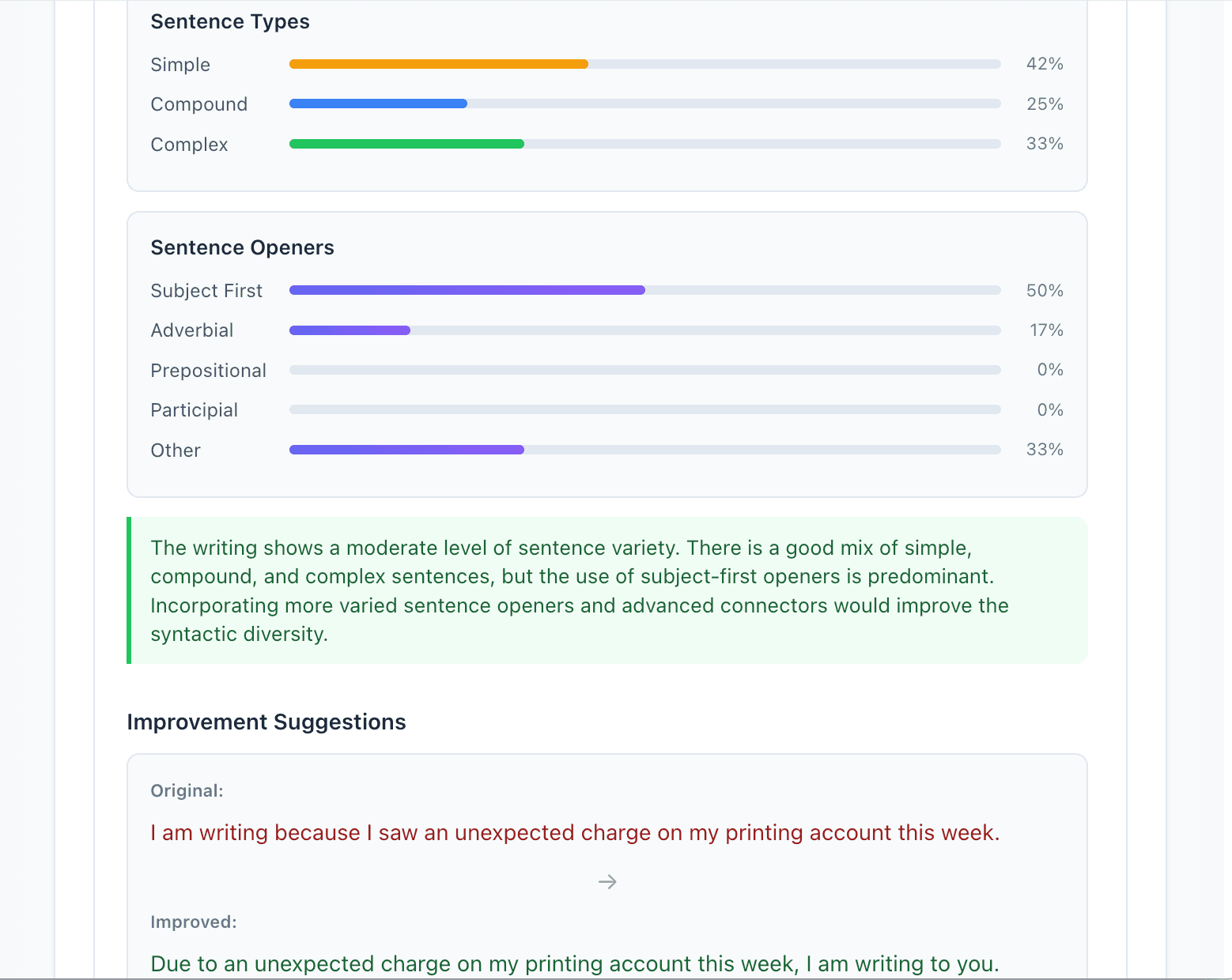 Sentence Variety Analysis