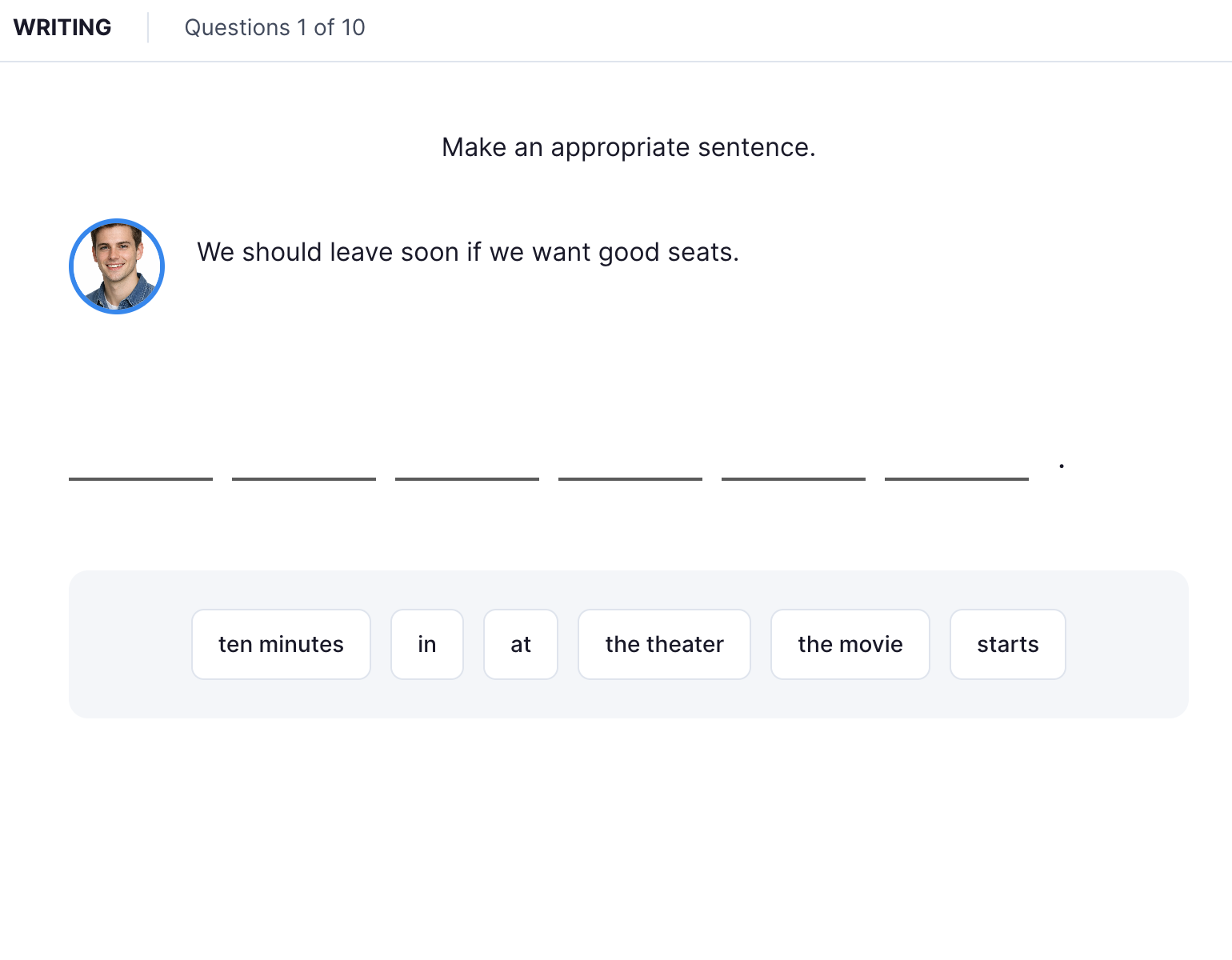TOEFL 2026 · Build a Sentence